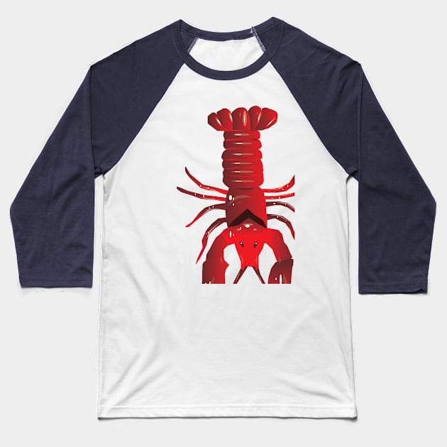 Crawfish or Lobster Digital Art Baseball T-Shirt by hannahnking